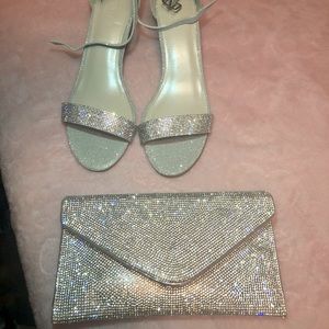 Sparkling handbag and matching shoes
